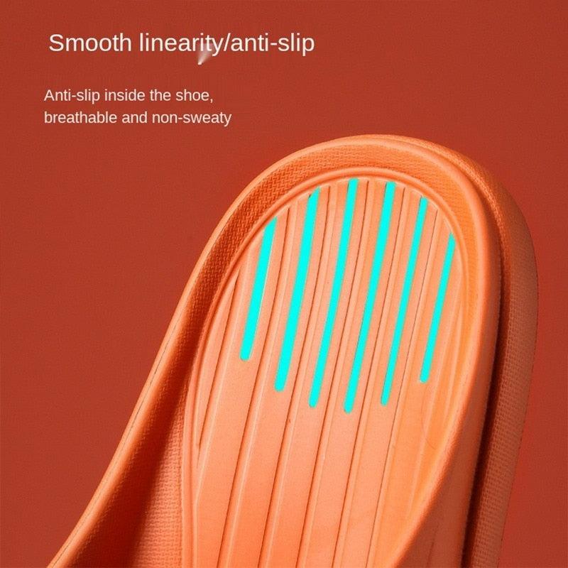 Women Summer Slippers Beach Slide Sandals Flip Flops Non-slip Soft Sole Men Couple Casual Shoes Non-Slip Quick Drying Slipper For Women Men Thick Sole Indoor Home Spa Open Toe Sandals Stevvex