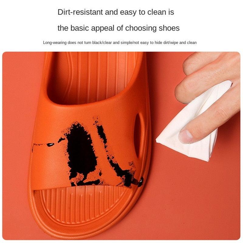 Women Summer Slippers Beach Slide Sandals Flip Flops Non-slip Soft Sole Men Couple Casual Shoes Non-Slip Quick Drying Slipper For Women Men Thick Sole Indoor Home Spa Open Toe Sandals Stevvex