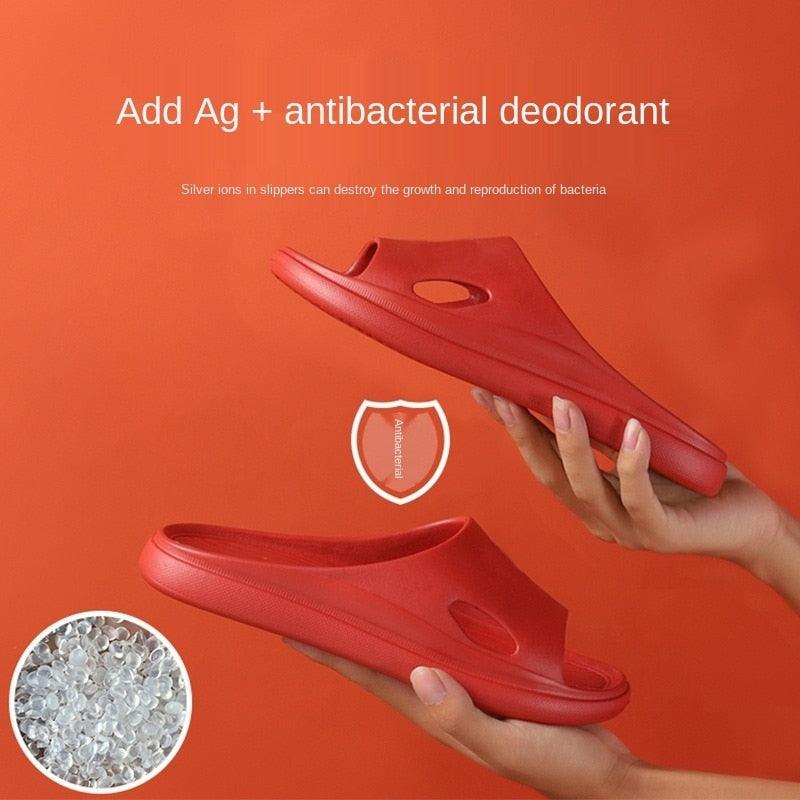 Women Summer Slippers Beach Slide Sandals Flip Flops Non-slip Soft Sole Men Couple Casual Shoes Non-Slip Quick Drying Slipper For Women Men Thick Sole Indoor Home Spa Open Toe Sandals Stevvex