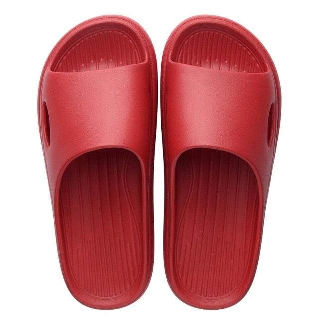Women Summer Slippers Beach Slide Sandals Flip Flops Non-slip Soft Sole Men Couple Casual Shoes Non-Slip Quick Drying Slipper For Women Men Thick Sole Indoor Home Spa Open Toe Sandals Stevvex