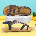 Women Summer Vintage Shoes Sandals Butterfly-knot Rhinestone Slides Elastic Band Sandal Comfort Flats Sandals With Elastic Ankle Strap Casual Rhinestone Shoes Beach Slip On Sandals Stevvex