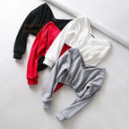Women Sweatshirt Streetwear Hoodies Hip Pop Crop Top Female Long Sleeve Deep V Neck Pullovers Womens Sweatshirts Pullover Tops Drop Shoulder Running Activewear Casual Gym Workout Sweatshirt Stevvex