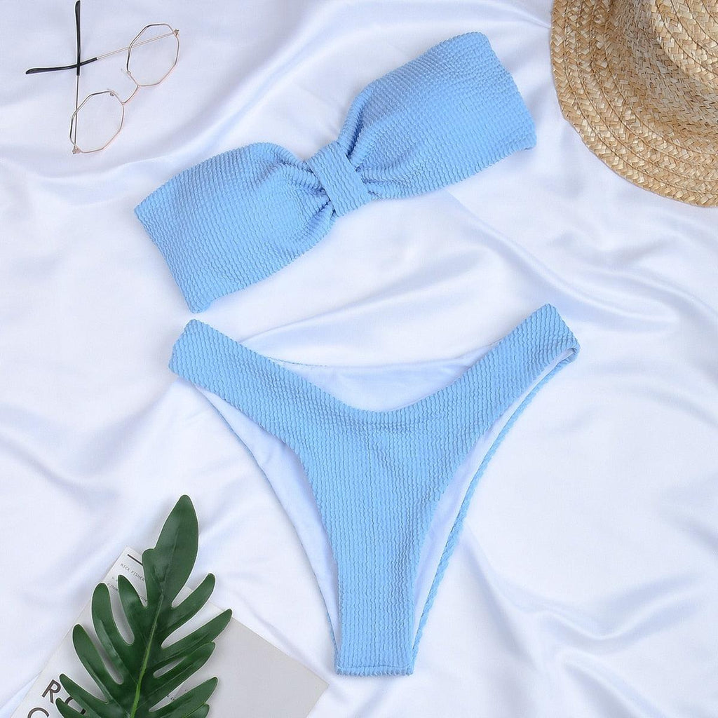 Women Swimsuit Female Bikini Swimwear Women Bikini Set Swimming Suit Bandage Bikini Set Push-Up Swimwear Beachwear Swimsuit  Bathing Suits Off Shoulder High Waist Beachwear Set Stevvex