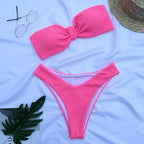 Women Swimsuit Female Bikini Swimwear Women Bikini Set Swimming Suit Bandage Bikini Set Push-Up Swimwear Beachwear Swimsuit  Bathing Suits Off Shoulder High Waist Beachwear Set Stevvex