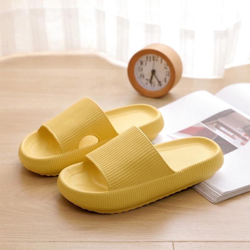 Women Thick Platform Slippers Summer Fashion EVA Soft Sole Beach Slide Sandals Open Toe Soft Home Shoes Non-Slip Soft Shower Spa Bath Pool Gym House Sandals For Indoor And Outdoor Stevvex