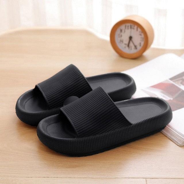 Women Thick Platform Slippers Summer Fashion EVA Soft Sole Beach Slide Sandals Open Toe Soft Home Shoes Non-Slip Soft Shower Spa Bath Pool Gym House Sandals For Indoor And Outdoor Stevvex
