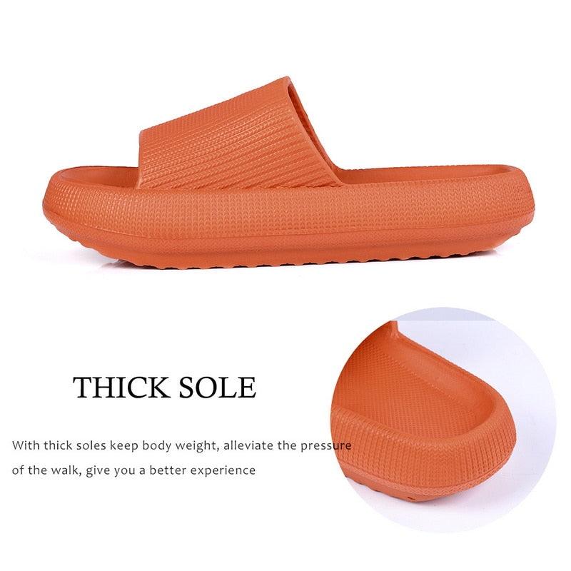 Women Thick Platform Slippers Summer Fashion EVA Soft Sole Beach Slide Sandals Open Toe Soft Home Shoes Non-Slip Soft Shower Spa Bath Pool Gym House Sandals For Indoor And Outdoor Stevvex