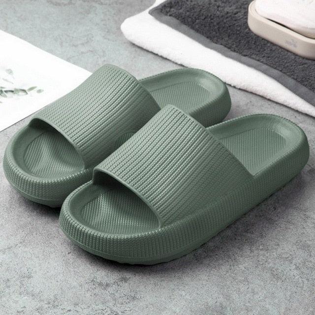 Women Thick Platform Slippers Summer Fashion EVA Soft Sole Beach Slide Sandals Open Toe Soft Home Shoes Non-Slip Soft Shower Spa Bath Pool Gym House Sandals For Indoor And Outdoor Stevvex