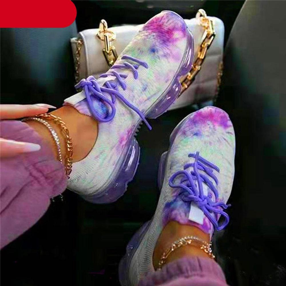 Women Trendy Sneakers Fashion Cushion Lace Up Running Sport Sneakers Outdoor Sport Shoes Spring Summer Couple Cushion Flats Training Running Breathable Sneakers Stevvex