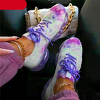 Women Trendy Sneakers Fashion Cushion Lace Up Running Sport Sneakers Outdoor Sport Shoes Spring Summer Couple Cushion Flats Training Running Breathable Sneakers Stevvex