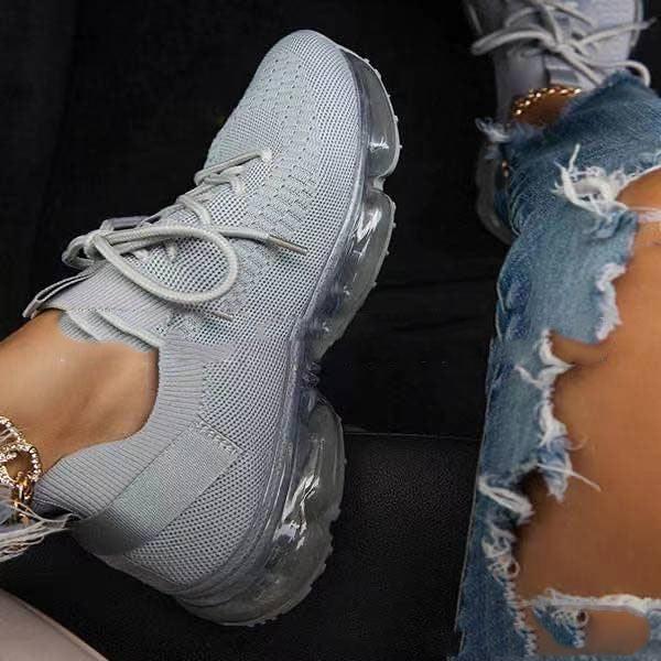 Women Trendy Sneakers Fashion Cushion Lace Up Running Sport Sneakers Outdoor Sport Shoes Spring Summer Couple Cushion Flats Training Running Breathable Sneakers Stevvex