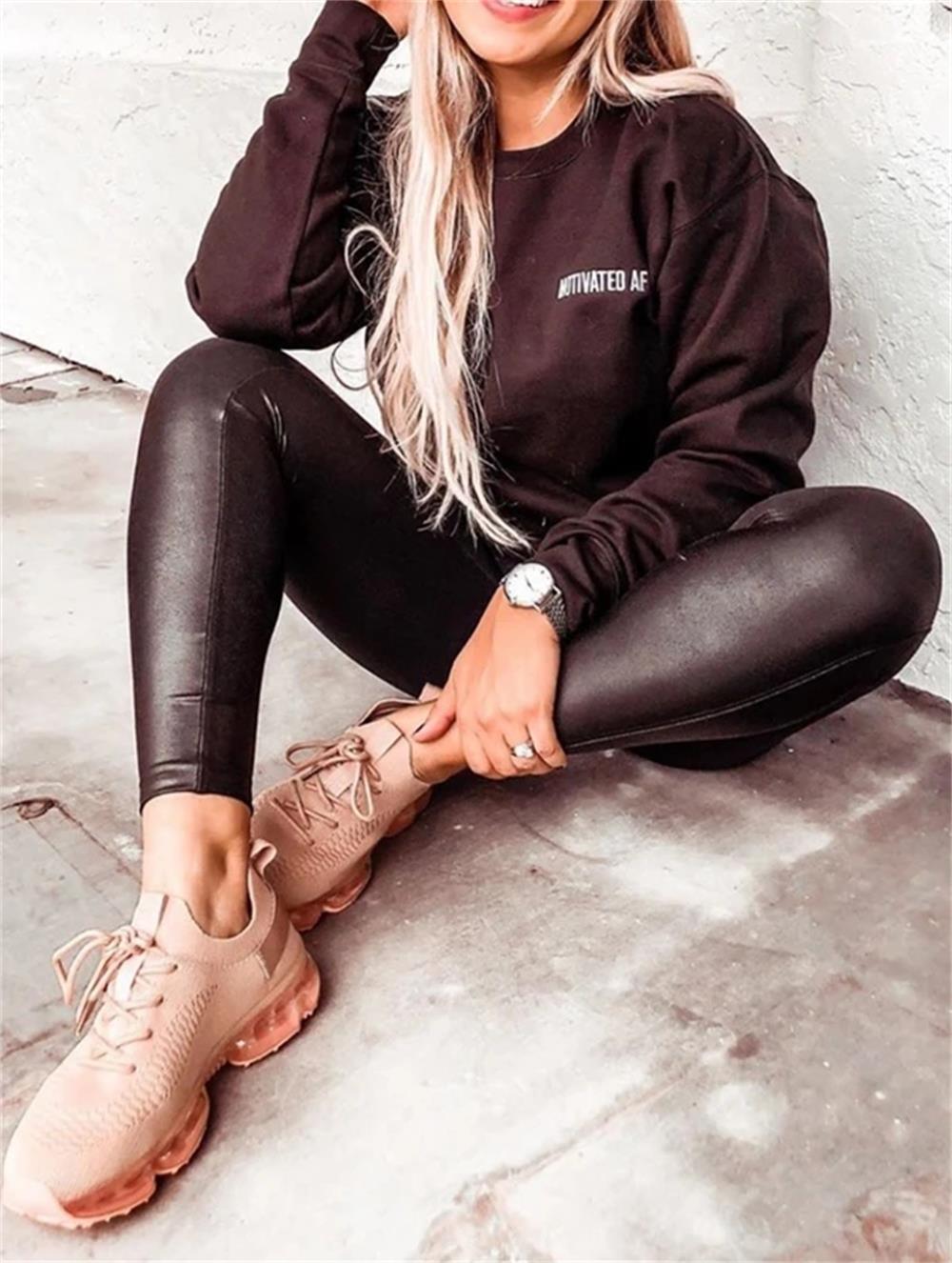 Women Trendy Sneakers Fashion Cushion Lace Up Running Sport Sneakers Outdoor Sport Shoes Spring Summer Couple Cushion Flats Training Running Breathable Sneakers Stevvex