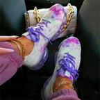 Women Trendy Sneakers Fashion Cushion Lace Up Running Sport Sneakers Outdoor Sport Shoes Spring Summer Couple Cushion Flats Training Running Breathable Sneakers Stevvex