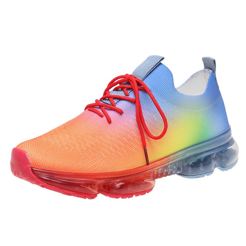 Women Trendy Sneakers Fashion Cushion Lace Up Running Sport Sneakers Outdoor Sport Shoes Spring Summer Couple Cushion Flats Training Running Breathable Sneakers Stevvex