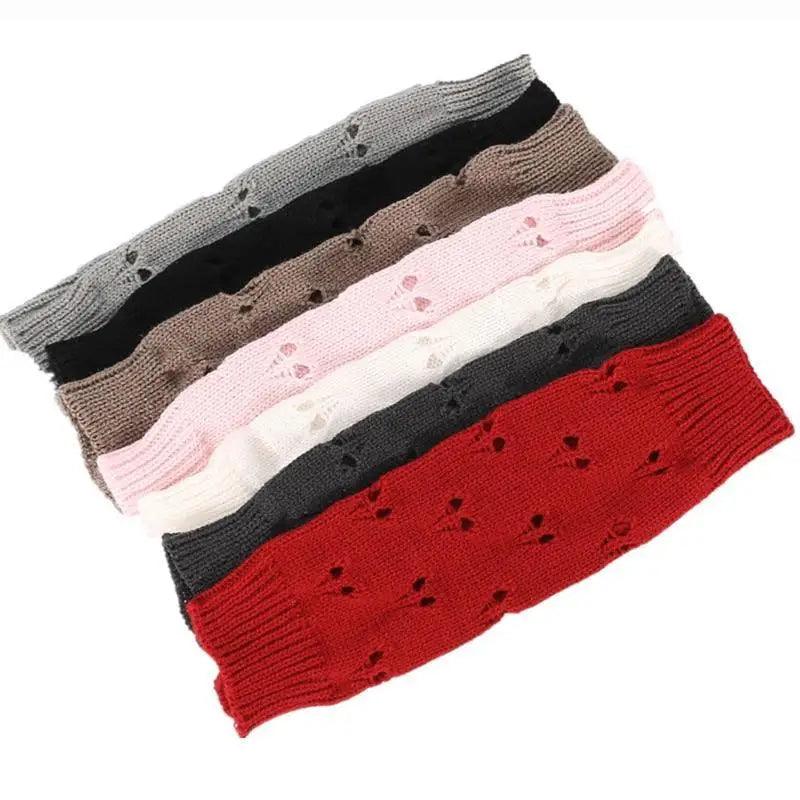 Women Vintage Gloves Hand Warmer Winter Gloves Women Arm Heart Mitten Warm Fingerless Gloves Stevvex