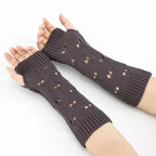 Women Vintage Gloves Hand Warmer Winter Gloves Women Arm Heart Mitten Warm Fingerless Gloves Stevvex
