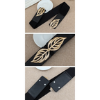 Women Vintage Stretch Belt Unique Black Elastic Design Stretchy Luxury Waistband Stylish Women Waist Belts