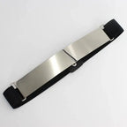 Women Vintage Stretch Belt Unique Black Elastic Design Stretchy Luxury Waistband Stylish Women Waist Belts