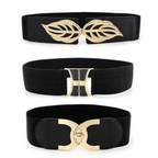 Women Vintage Stretch Belt Unique Black Elastic Design Stretchy Luxury Waistband Stylish Women Waist Belts