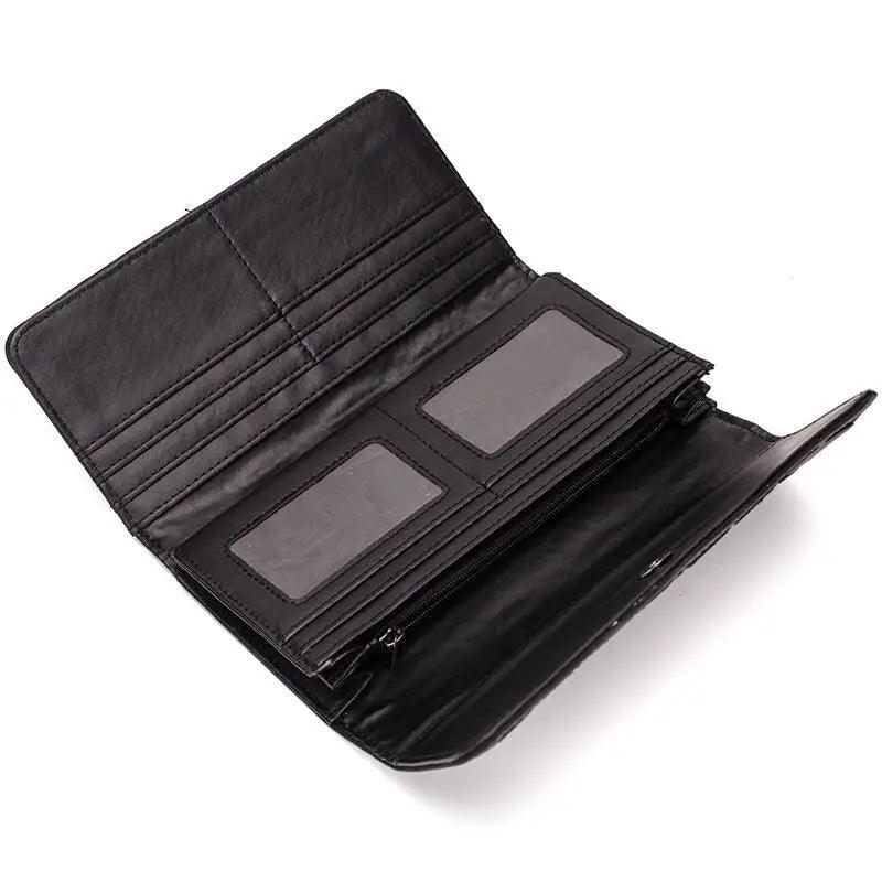 Women Vintage Thin Purses Credit Card Holder With Zipper Pocket Classic Long Wallets For Women Stevvex