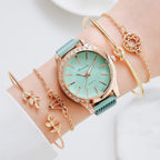 Women Watches New Luxury Fashion Quartz Ladies Watch Clock Rose Gold Diamond Dial Dress Casual Wristwatch Quartz Movement Girls Ladies Wristwatch Big Face Mesh Belt Watch And Bracelet Set