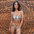 Women Wear Bikini Female Swimwear Beach Bikini Leopard Beachwear Set Women's Square Neck Wide Strap Swimsuit Cheeky Bikini Set High Waist 2 Piece Bathing Suit Bathing Suit Snakeskin Push Up Swimsuit Stevvex