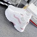 Women White Leather Sneakers Fashion Casual Woman Comfortable Breathable White Flats Platform Sneakers Low Top Sneaker Lace-up Classic Girls Comfortable Sneakers Stevvex