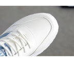 Women White Leather Sneakers Fashion Casual Woman Comfortable Breathable White Flats Platform Sneakers Low Top Sneaker Lace-up Classic Girls Comfortable Sneakers Stevvex