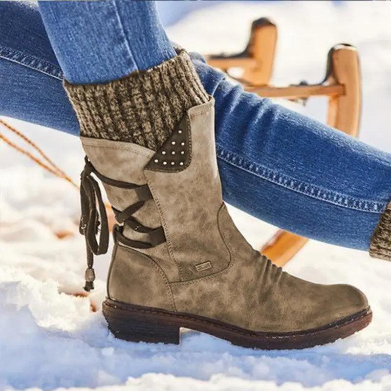 Women Winter Boots Strong Hoof Heels Fashion Comfort Warm Design Stevvex