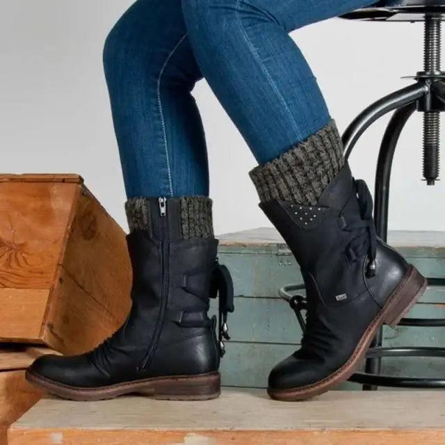Women Winter Boots Strong Hoof Heels Fashion Comfort Warm Design Stevvex