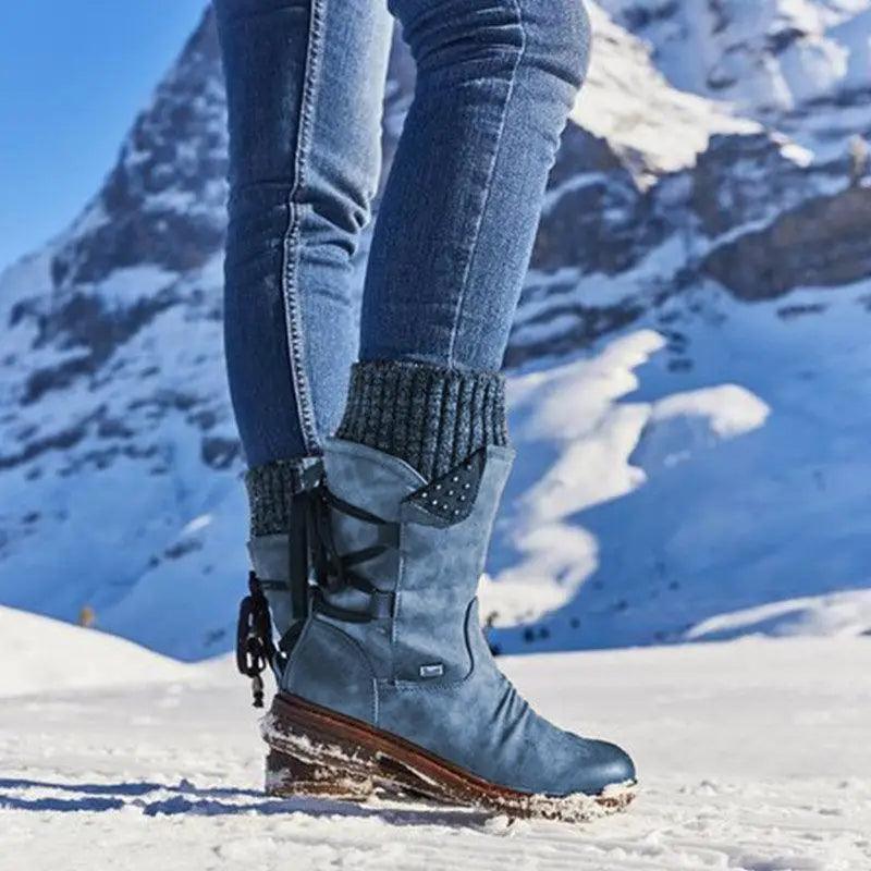 Women Winter Boots Strong Hoof Heels Fashion Comfort Warm Design Stevvex