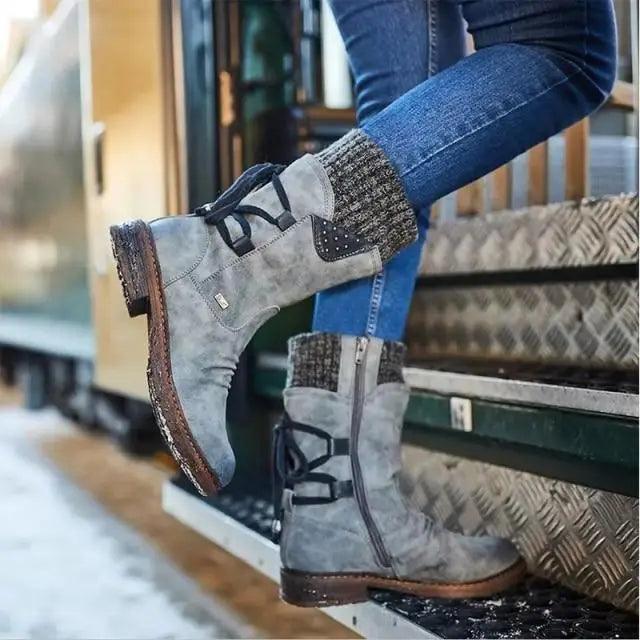 Women Winter Boots Strong Hoof Heels Fashion Comfort Warm Design Stevvex