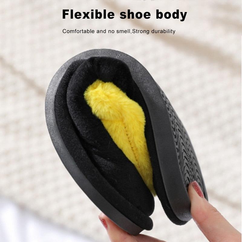 Women Winter Heart Shoes Woman Slides Plush Home Slippers Indoor House Shoes Winter Warm Fur Slippers With Embroidered Heart Details Soft And Warm House Slippers With Cushioned Insole Stevvex