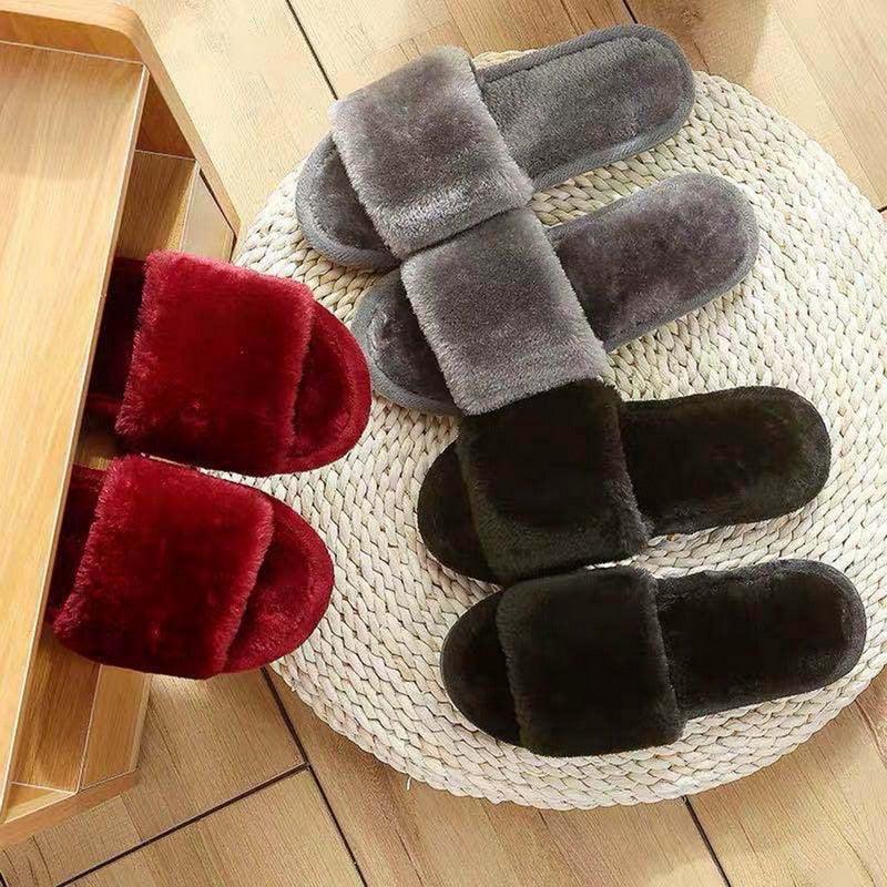 Women Winter Heart Shoes Woman Slides Plush Home Slippers Indoor House Shoes Winter Warm Fur Slippers With Embroidered Heart Details Soft And Warm House Slippers With Cushioned Insole Stevvex