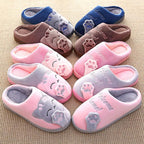 Women Winter Home Fur Slippers Cat Non-Slip Soft Warm House Indoor Bedroom Men Couples Memory Foam Floor Shoes Fluffy Slippers For Women Indoor Warm Furry Bedroom Slippers With Non Slip Outsole Stevvex