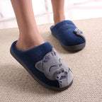 Women Winter Home Fur Slippers Cat Non-Slip Soft Warm House Indoor Bedroom Men Couples Memory Foam Floor Shoes Fluffy Slippers For Women Indoor Warm Furry Bedroom Slippers With Non Slip Outsole Stevvex