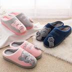 Women Winter Home Fur Slippers Cat Non-Slip Soft Warm House Indoor Bedroom Men Couples Memory Foam Floor Shoes Fluffy Slippers For Women Indoor Warm Furry Bedroom Slippers With Non Slip Outsole Stevvex