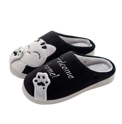 Women Winter Home Slippers Cat Shoes Soft Winter Warm House Slippers Indoor Bedroom Couples Slippers Super Soft Lightweight Bedroom Shoes Waterproof Rubber Sole Indoor Outdoor For Women Stevvex