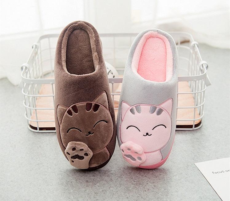 Women Winter Home Slippers Cat Shoes Soft Winter Warm House Slippers Indoor Bedroom Couples Slippers Super Soft Lightweight Bedroom Shoes Waterproof Rubber Sole Indoor Outdoor For Women Stevvex