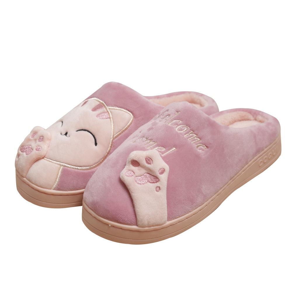 Women Winter Home Slippers Cat Shoes Soft Winter Warm House Slippers Indoor Bedroom Couples Slippers Super Soft Lightweight Bedroom Shoes Waterproof Rubber Sole Indoor Outdoor For Women Stevvex