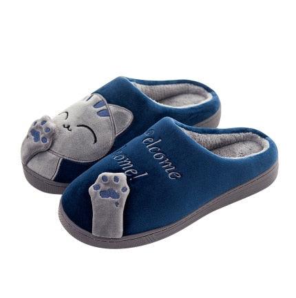 Women Winter Home Slippers Cat Shoes Soft Winter Warm House Slippers Indoor Bedroom Couples Slippers Super Soft Lightweight Bedroom Shoes Waterproof Rubber Sole Indoor Outdoor For Women Stevvex