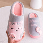 Women Winter Home Slippers Cat Shoes Soft Winter Warm House Slippers Indoor Bedroom Couples Slippers Super Soft Lightweight Bedroom Shoes Waterproof Rubber Sole Indoor Outdoor For Women Stevvex