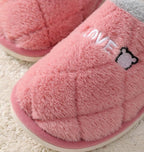 Women Winter Home Slippers Cute Shoes Non-Slip Soft Winter Warm Slipper Indoor Bedroom Couples Floor Shoes Women's House Slippers Indoor Memory Foam Cotton-Blend Knitted Autumn Winter Slippers Stevvex
