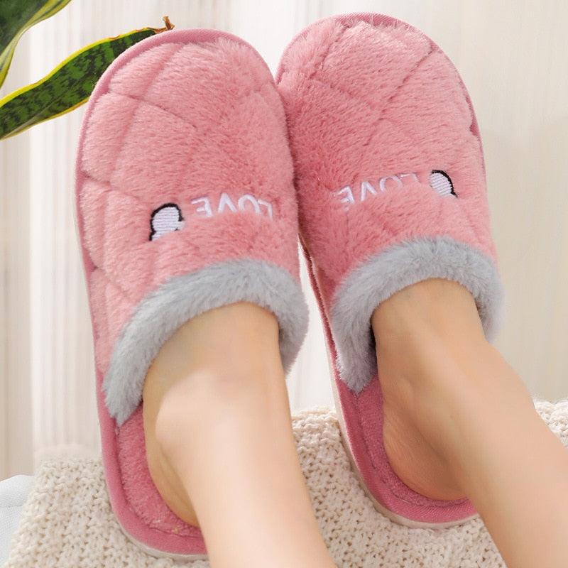 Women Winter Home Slippers Cute Shoes Non-Slip Soft Winter Warm Slipper Indoor Bedroom Couples Floor Shoes Women's House Slippers Indoor Memory Foam Cotton-Blend Knitted Autumn Winter Slippers Stevvex