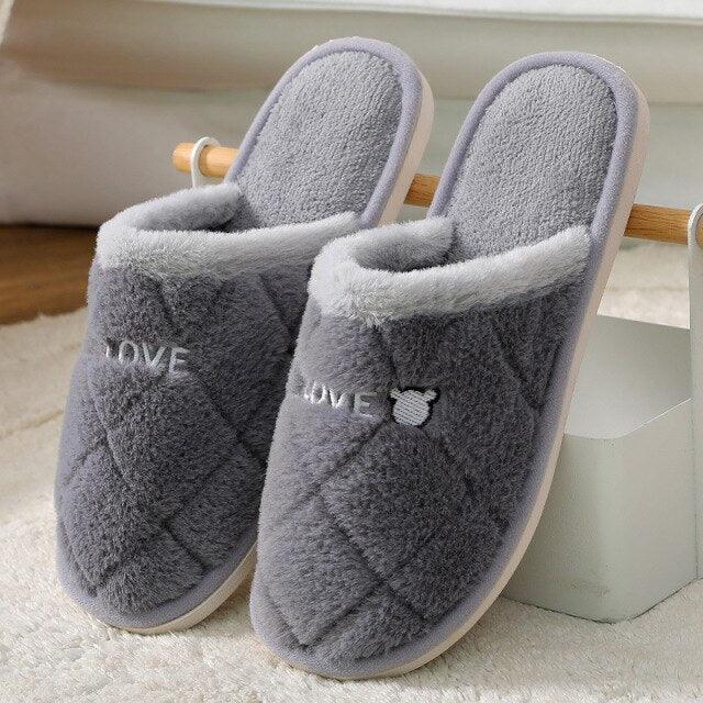 Women Winter Home Slippers Cute Shoes Non-Slip Soft Winter Warm Slipper Indoor Bedroom Couples Floor Shoes Women's House Slippers Indoor Memory Foam Cotton-Blend Knitted Autumn Winter Slippers Stevvex