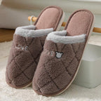 Women Winter Home Slippers Cute Shoes Non-Slip Soft Winter Warm Slipper Indoor Bedroom Couples Floor Shoes Women's House Slippers Indoor Memory Foam Cotton-Blend Knitted Autumn Winter Slippers Stevvex