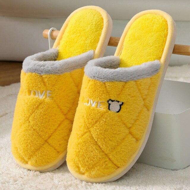 Women Winter Home Slippers Cute Shoes Non-Slip Soft Winter Warm Slipper Indoor Bedroom Couples Floor Shoes Women's House Slippers Indoor Memory Foam Cotton-Blend Knitted Autumn Winter Slippers Stevvex