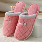 Women Winter Home Slippers Cute Shoes Non-Slip Soft Winter Warm Slipper Indoor Bedroom Couples Floor Shoes Women's House Slippers Indoor Memory Foam Cotton-Blend Knitted Autumn Winter Slippers Stevvex