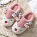 Women Winter Home Slippers Deer Elk Non-slip Soft Warm House Shoes Mens GIrs Indoor Bedroom Couples Floor Footwear Fuzzy House Slippers For Women Durable Furry Bedroom Slipper Lightweight And Non-Slip Stevvex
