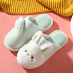 Women Winter House Fur Slippers Warm Cotton Rabbit Shoes Indoor Bedroom Women Men Furry Slides Cotton Home Slippers Soft Fleece Plush House Warm Comfortable Slippers Stevvex